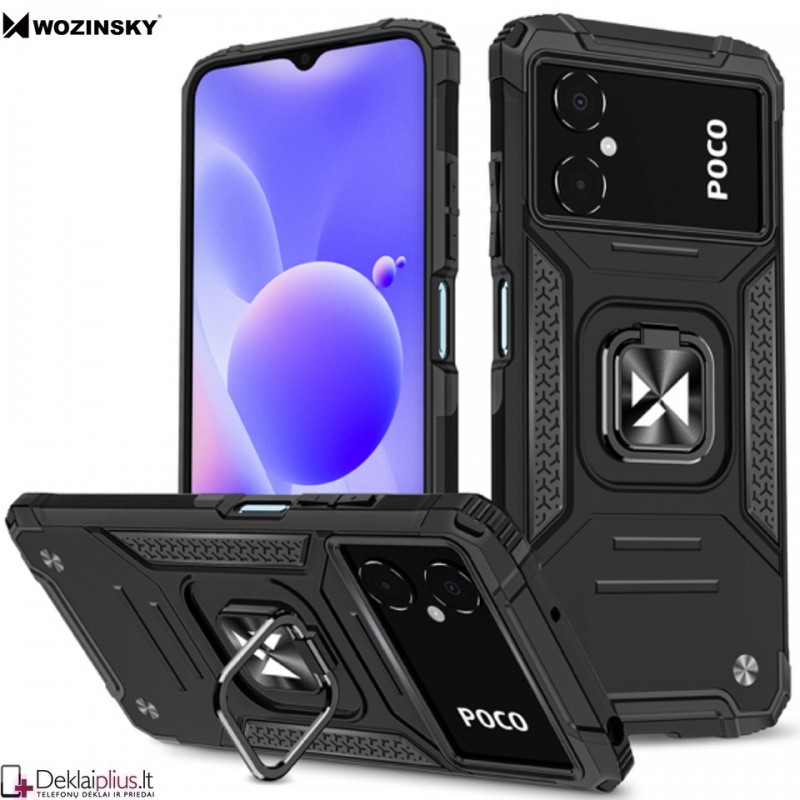 Wozinsky smūgiams atsparus dėklas su žiedu - juodas (Xiaomi Poco M5/Poco M4 5G/Redmi 10 5G) Wozinsky smūgiams atsparus dėklas su žiedu - juodas (Xiaomi Poco M5/Poco M4 5G/Redmi 10 5G)